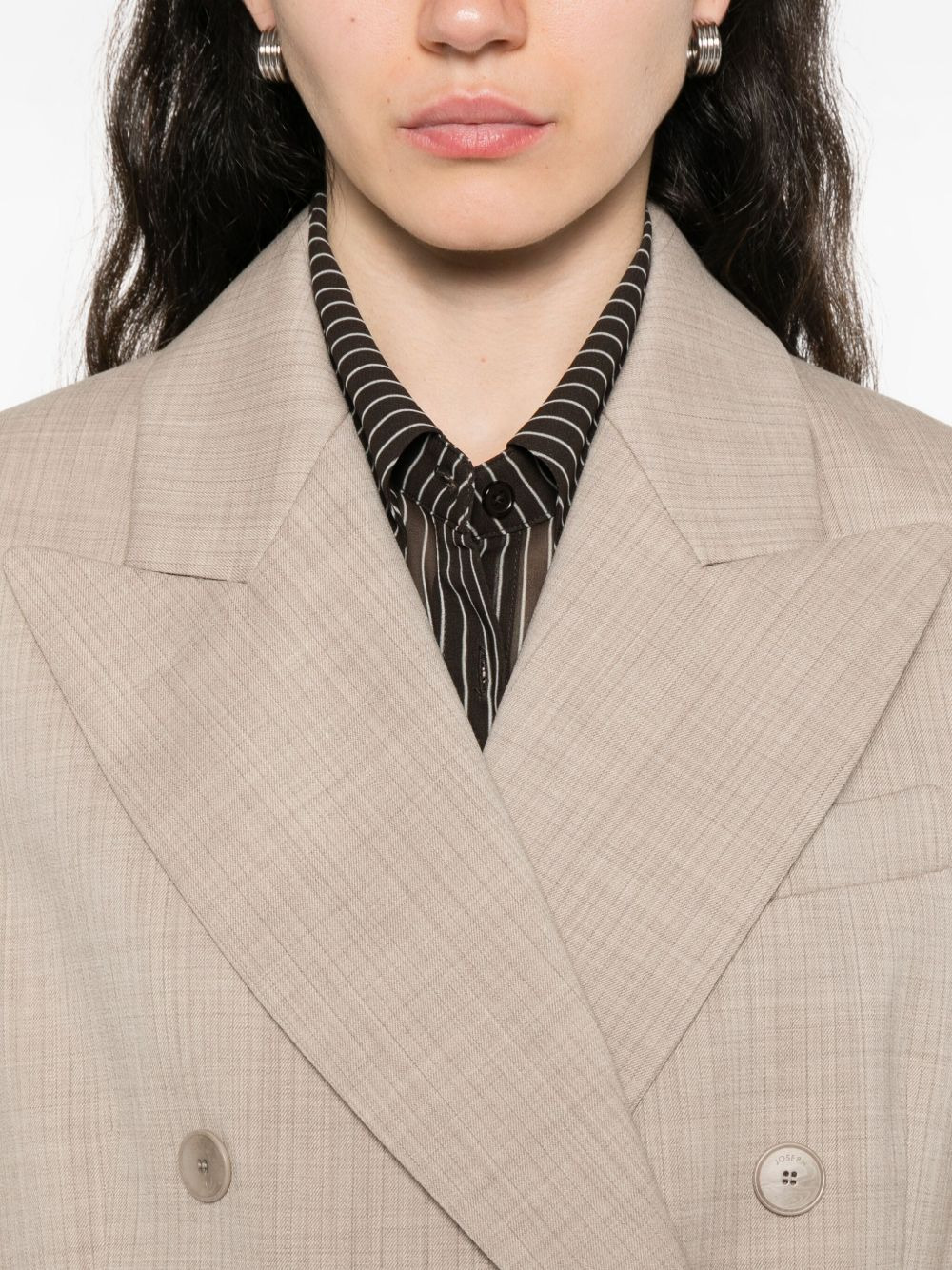 double-breasted checked blazer - 5