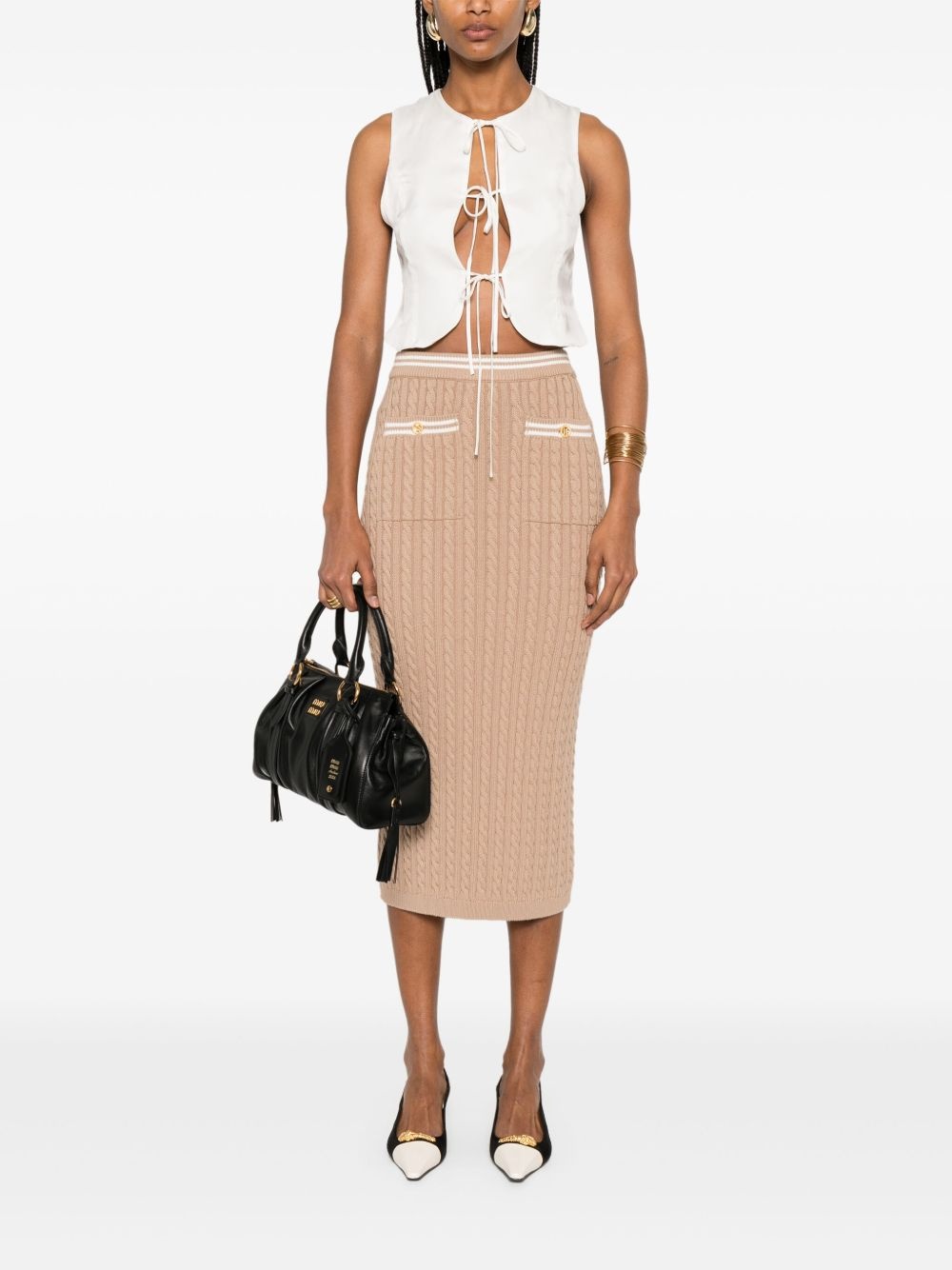cable-knit midi skirt - 2