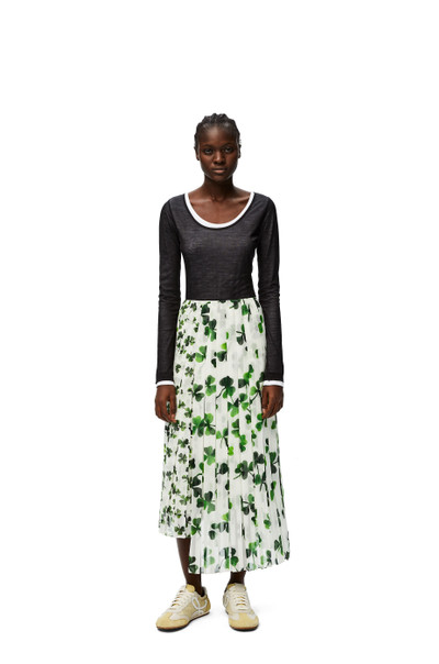 Loewe Print pleated skirt in shamrock polyester outlook