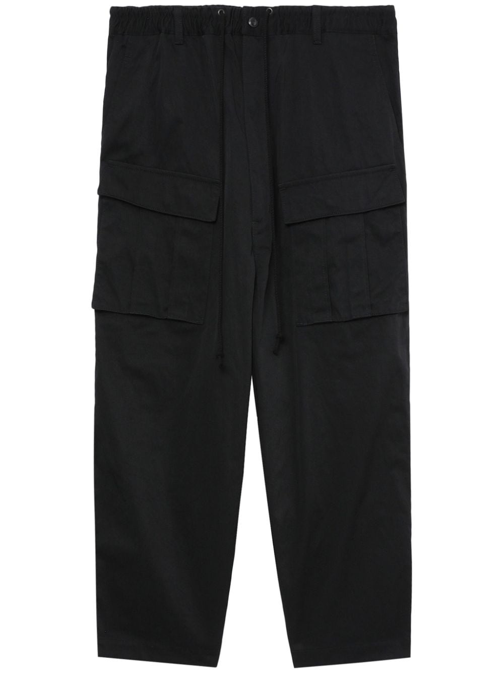 drop-crotch cropped cargo trousers - 1