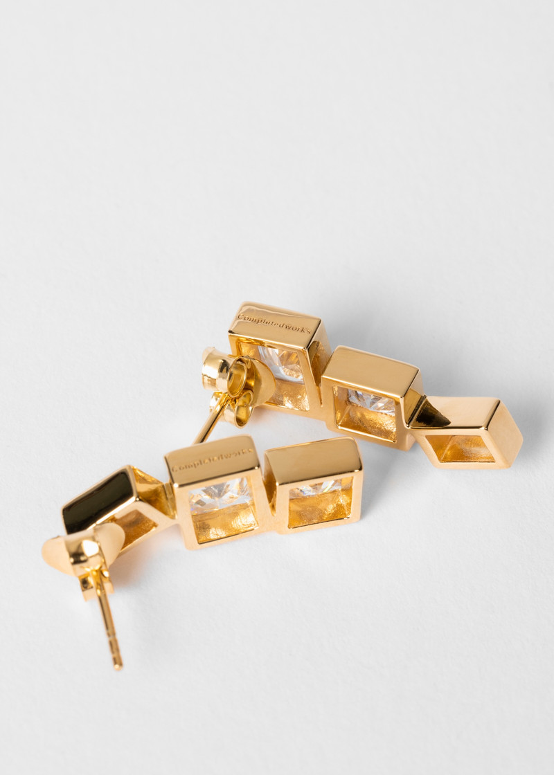 Paul Smith Cubic Zirconia & Gold Drop Earrings by Completedworks outlook