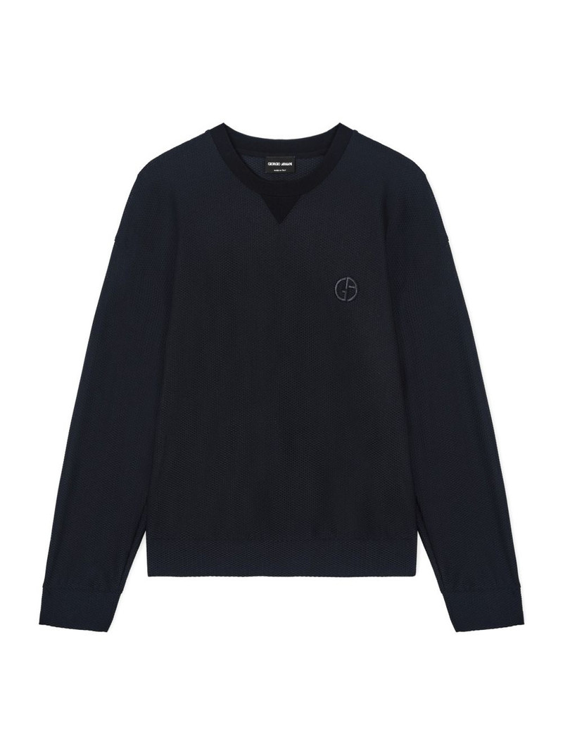 GIORGIO ARMANI textured logo sweater outlook
