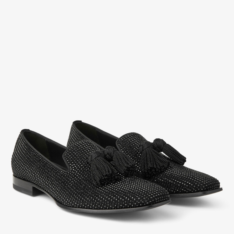 Foxley/m
Black Suede Slippers with Crystals 2