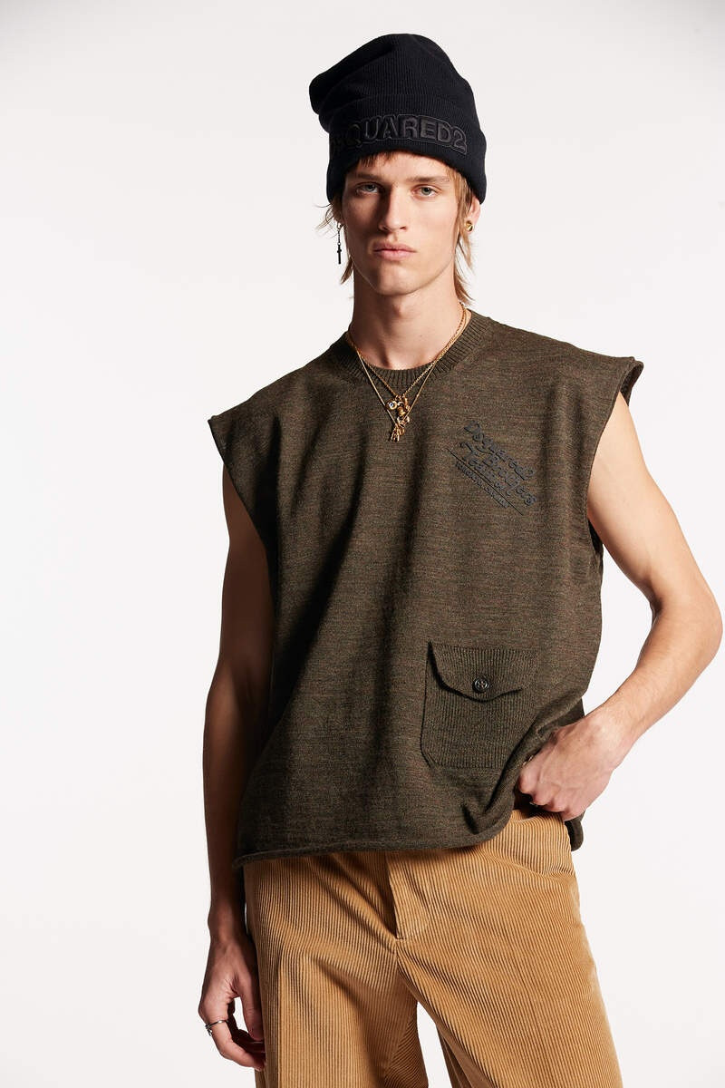 PATCH POCKET VEST KNIT 1