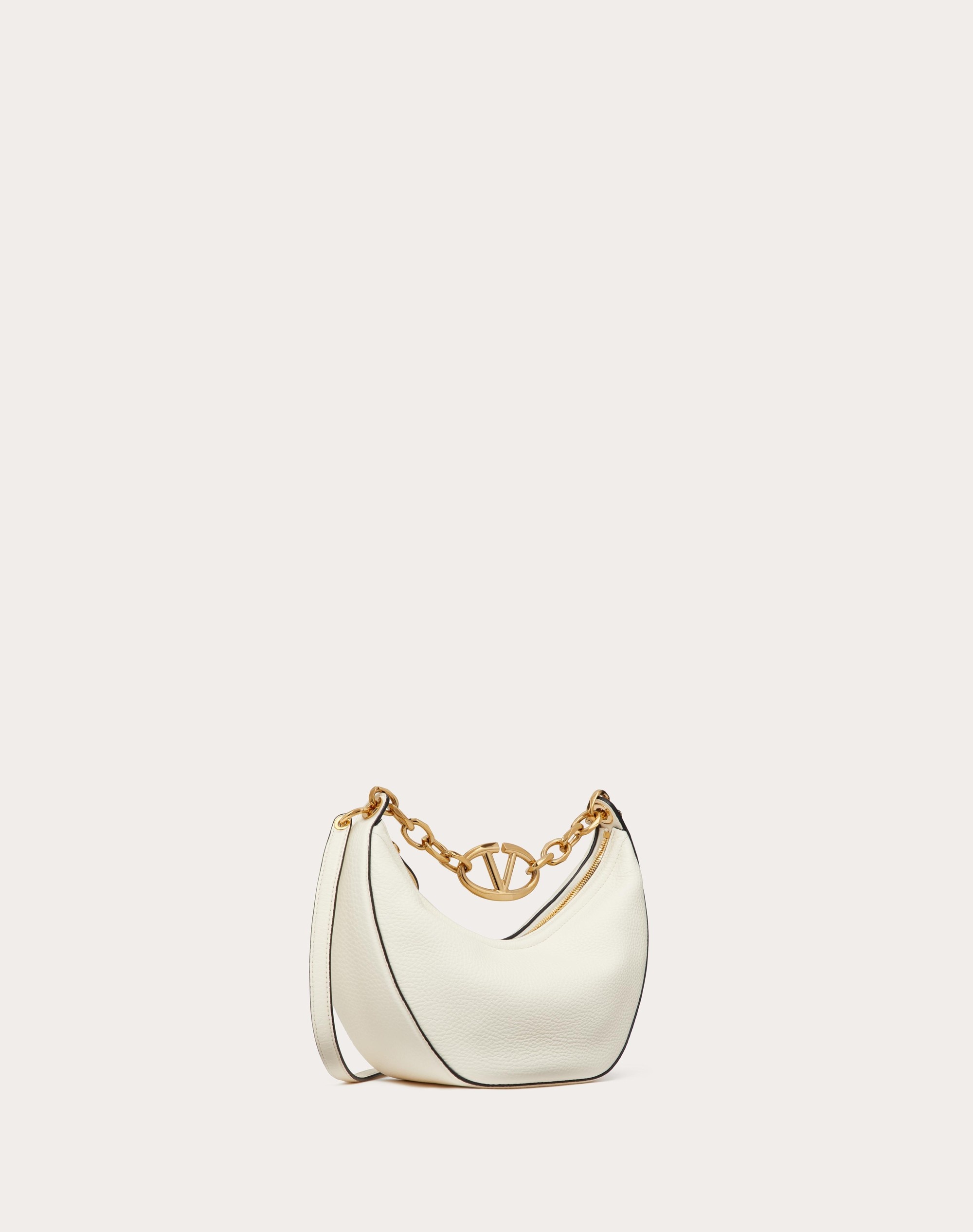 SMALL VLOGO MOON HOBO BAG IN GRAINY CALFSKIN WITH CHAIN - 2