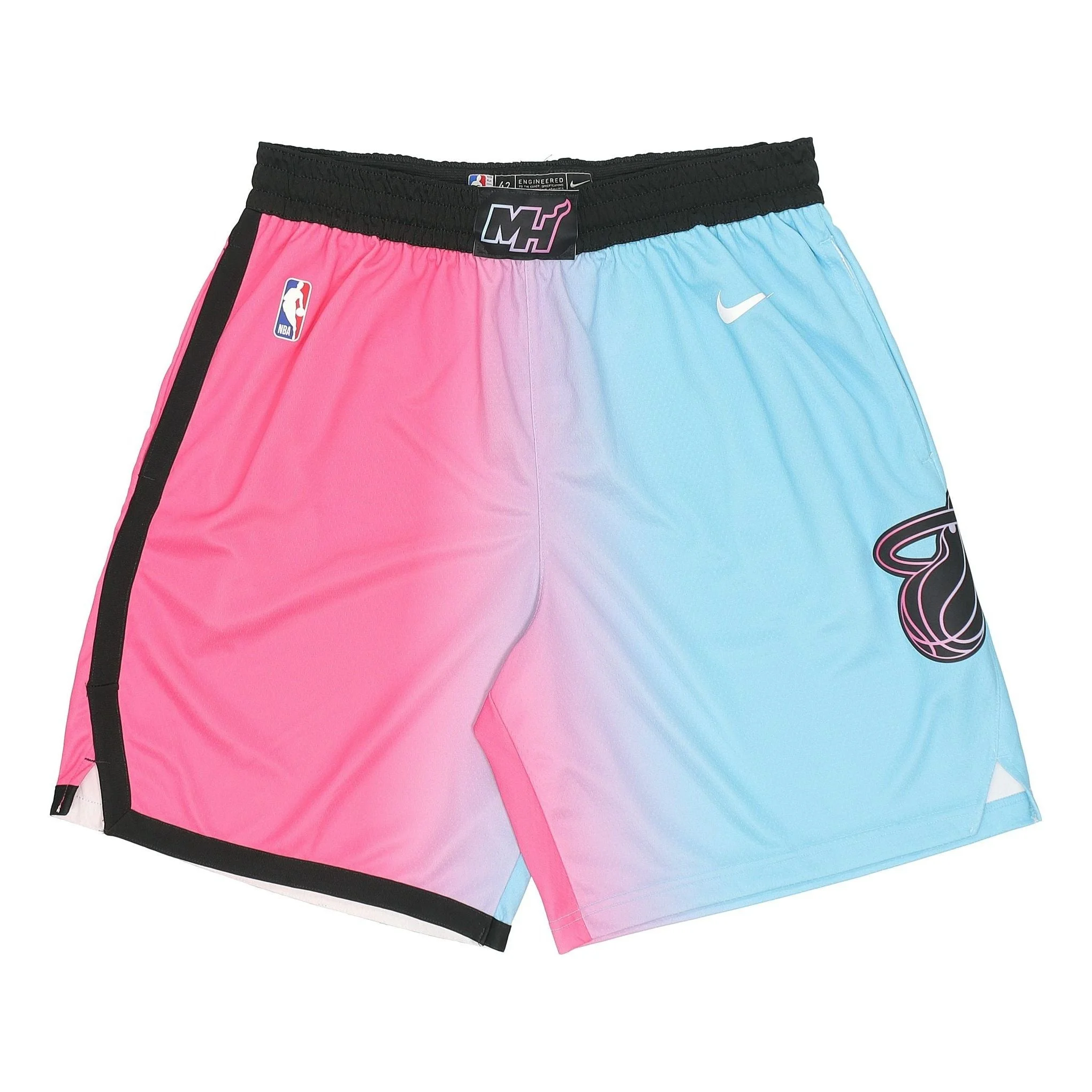 Nike NBA Swingman Shorts City Edition Miami Heat Colorblock Sports Basketball Purple Red Purplered C - 1