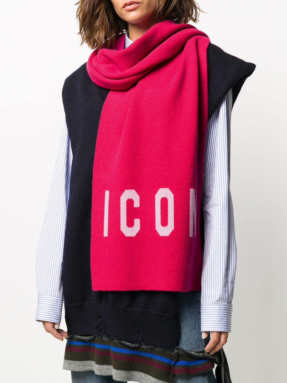 Icon logo knitted scarf - 2