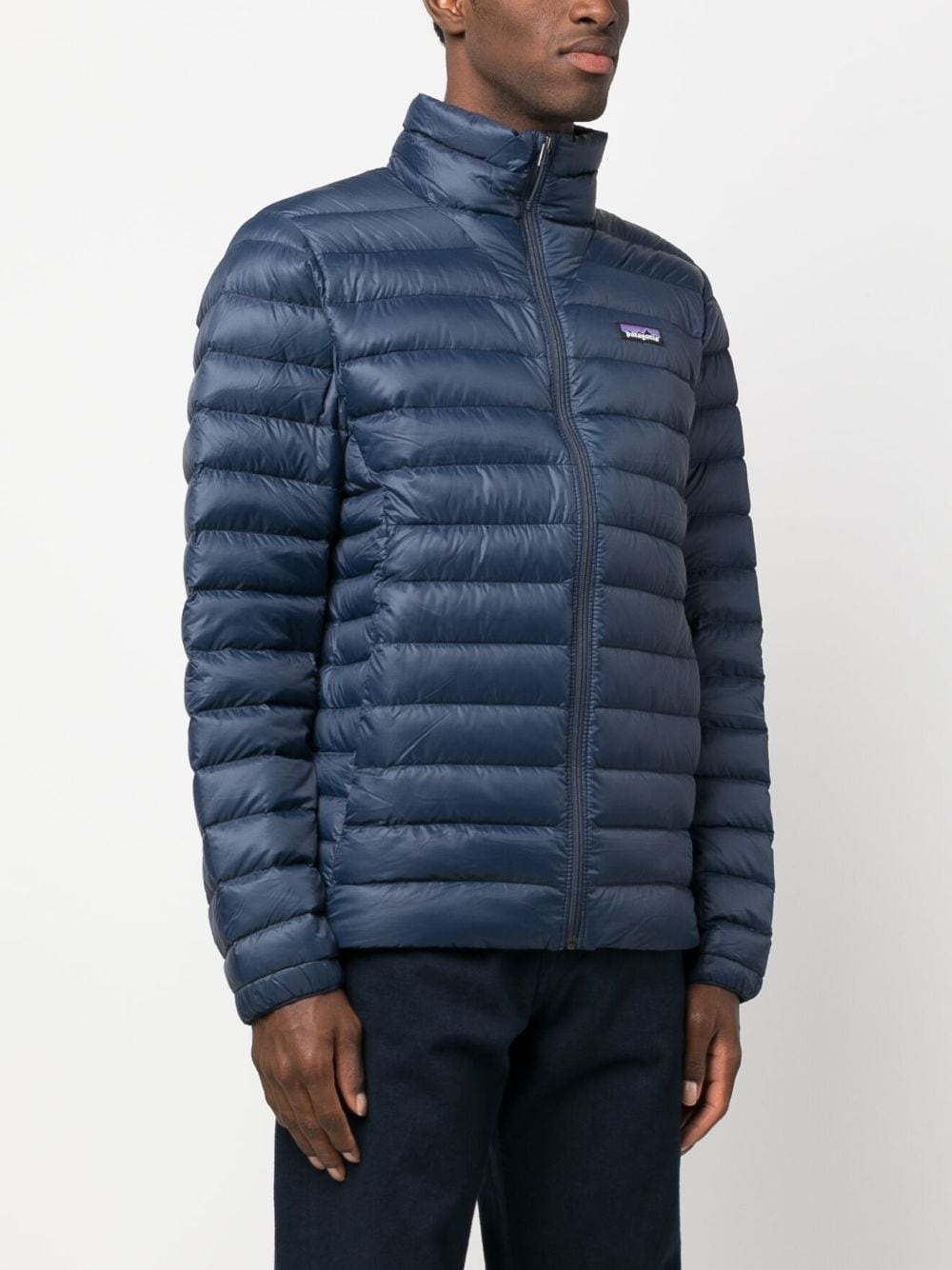 logo-patch feather-down jacket - 3