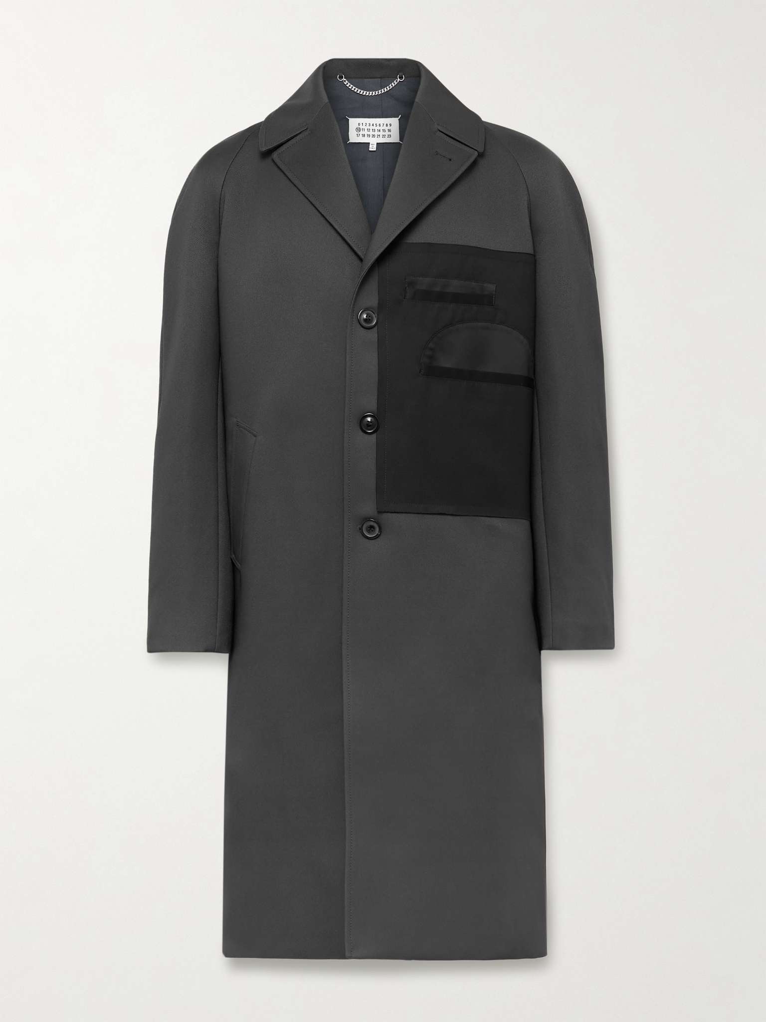 Satin-Trimmed Panelled Twill Coat - 1