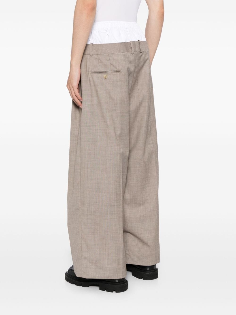 layered wide-leg trousers - 4
