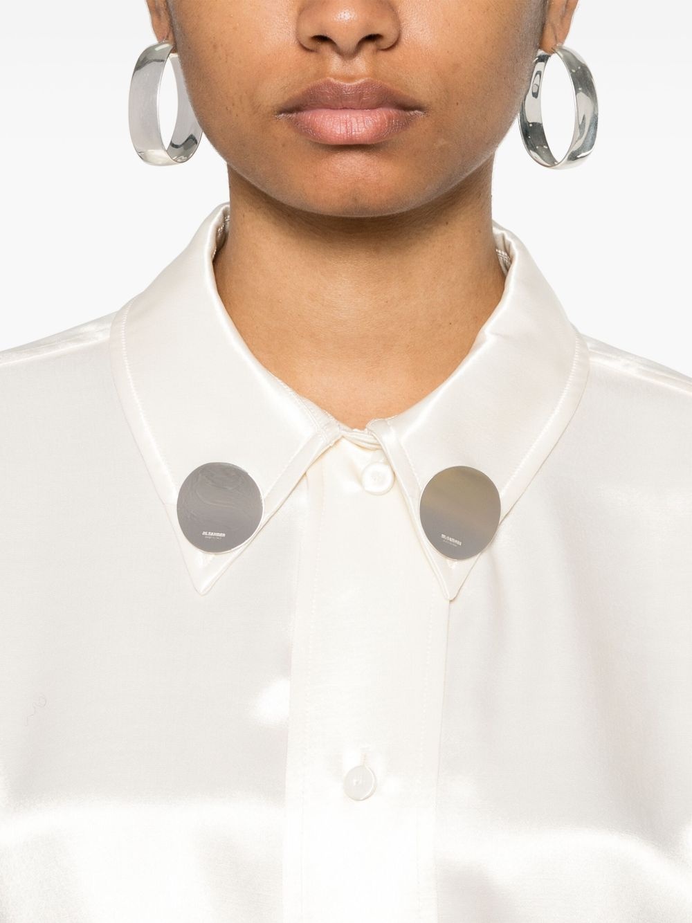 logo-appliqué drop-shoulder shirt - 5