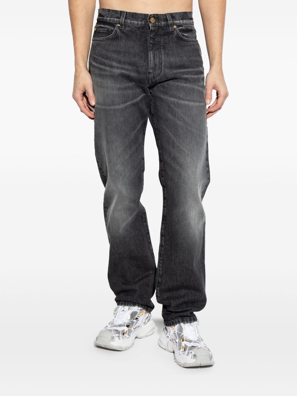 logo-embroidered jeans - 3