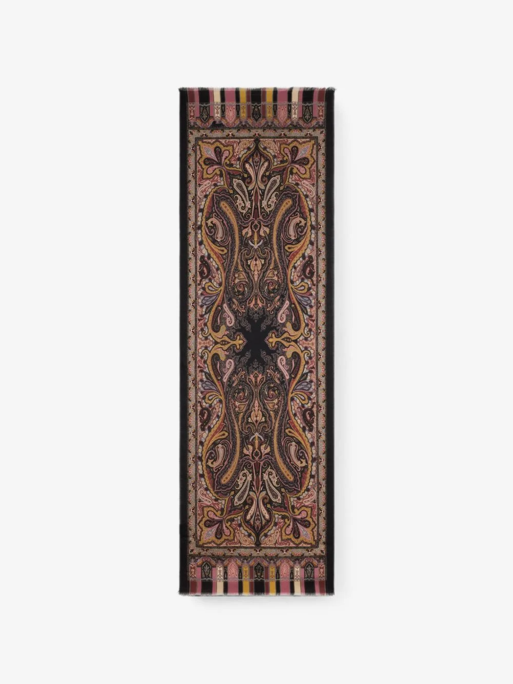 cashmere, silk and wool scarf with Paisley motif - 1