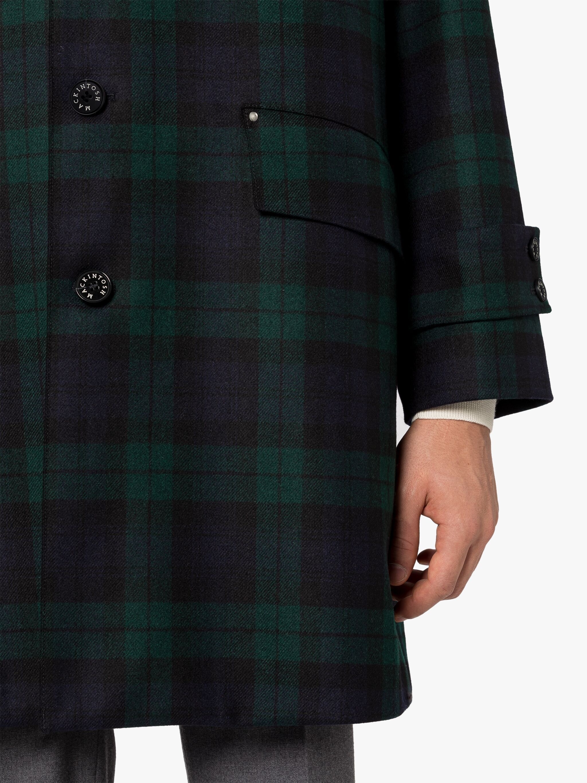 HUMBIE BLACKWATCH WOOL OVERCOAT - 6