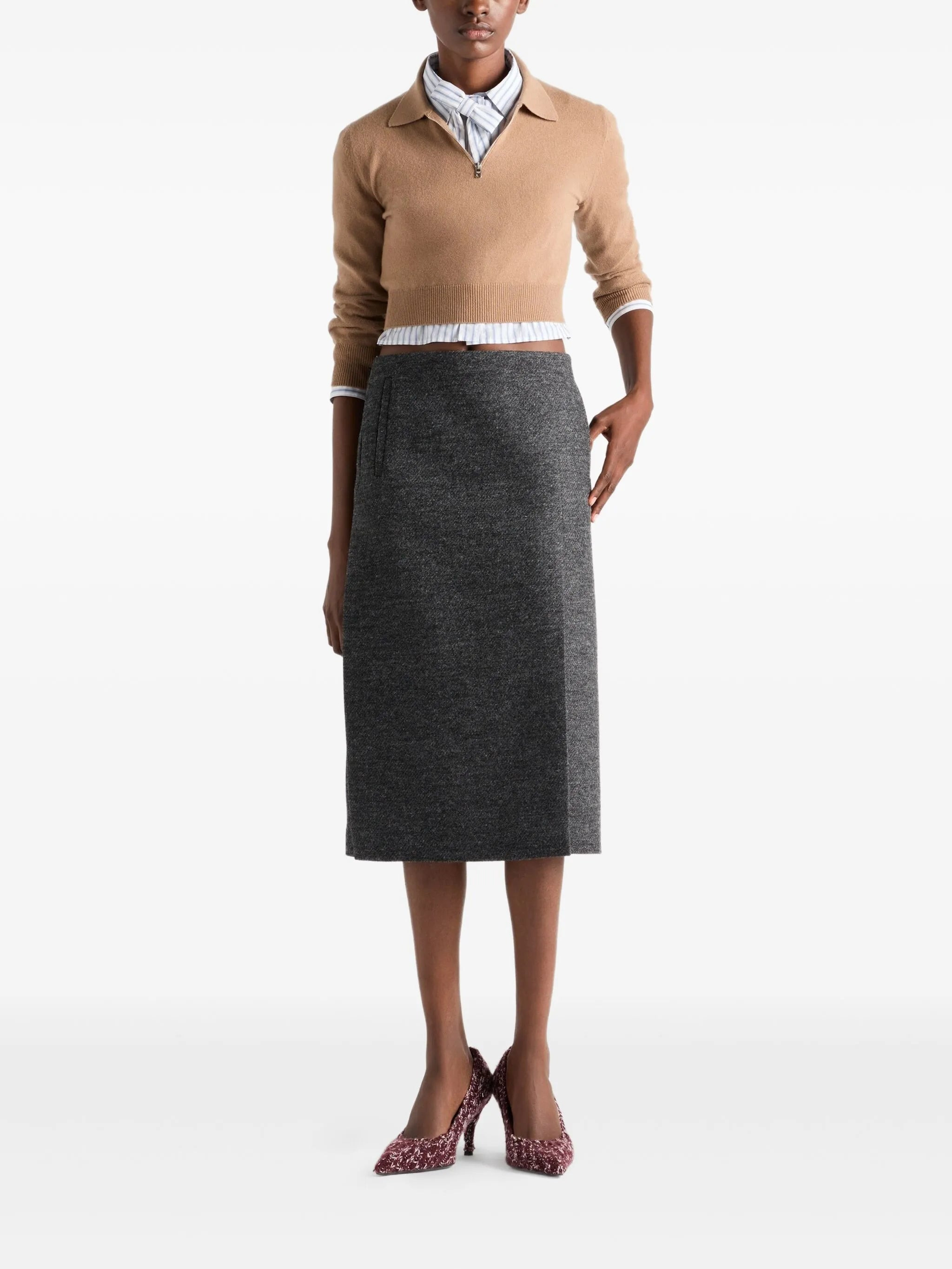 Prada Triangle-logo Half-zip Sweater - 5