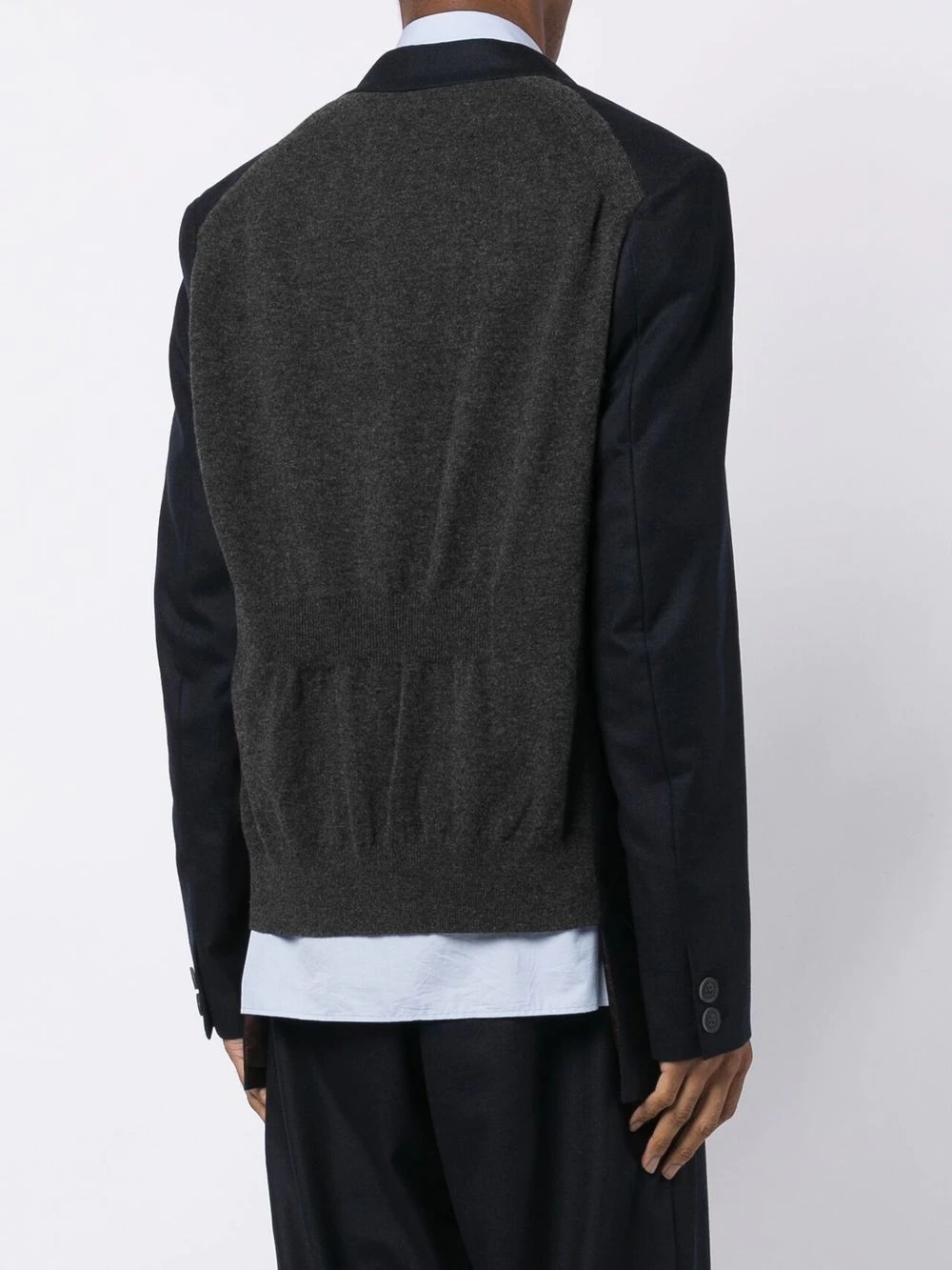 contrast-panel single-breasted blazer - 4