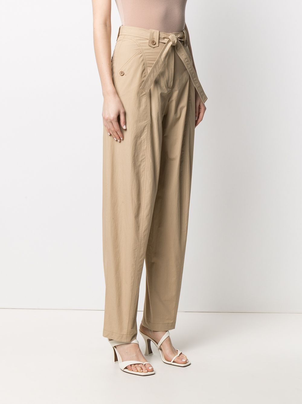 tied-waist cropped trousers - 3