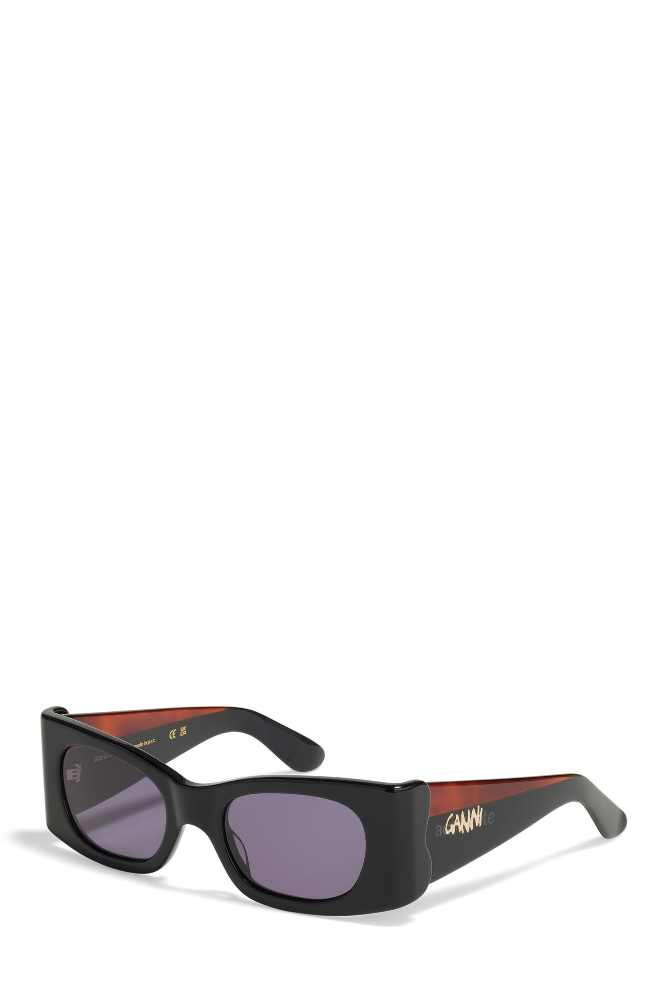 GANNI X ACE & TATE BLACK KAYLA SUNGLASSES - 3