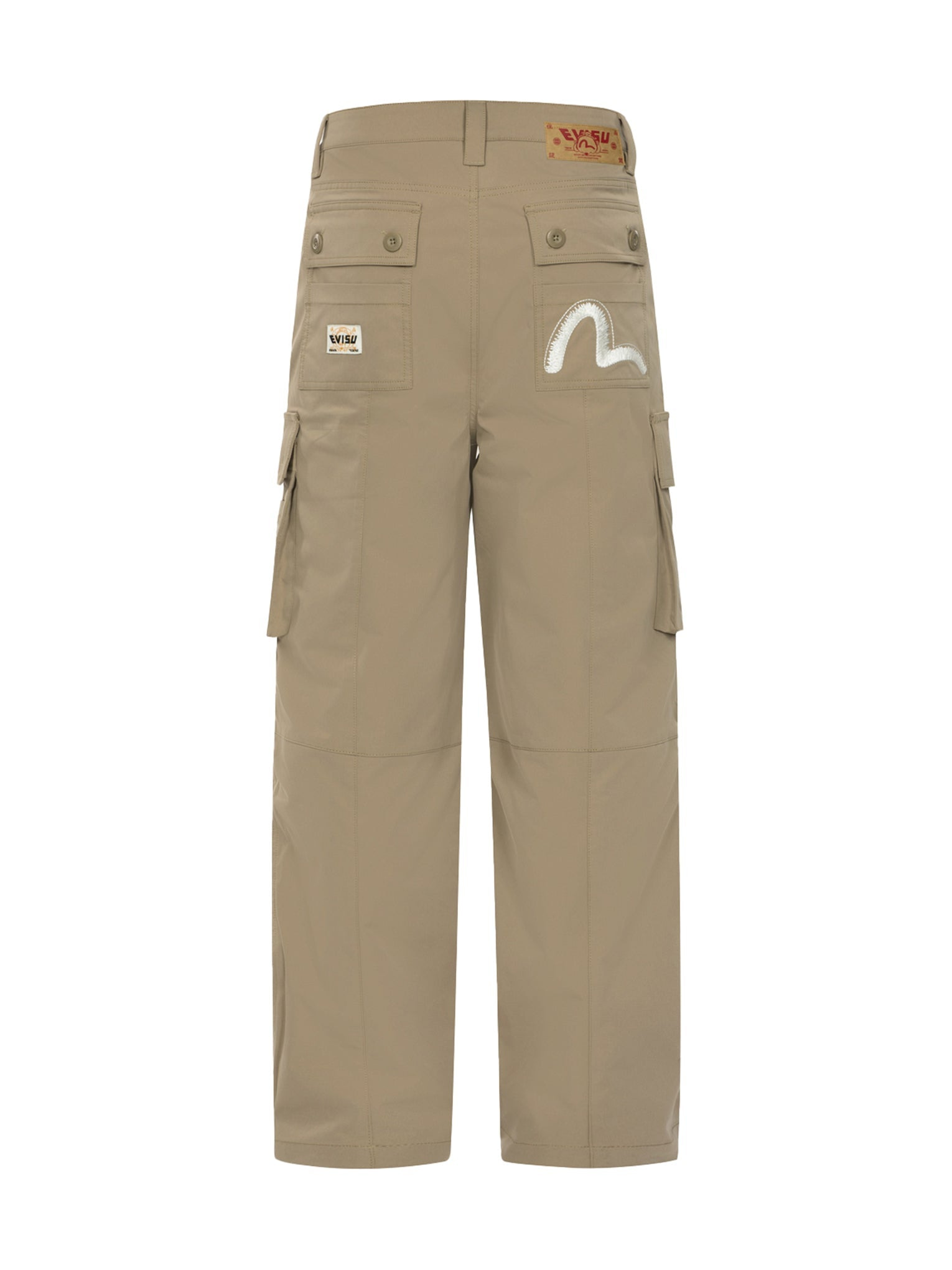 KAMON AND SEAGULL EMBROIDERY LOOSE FIT CARGO PANTS - 15