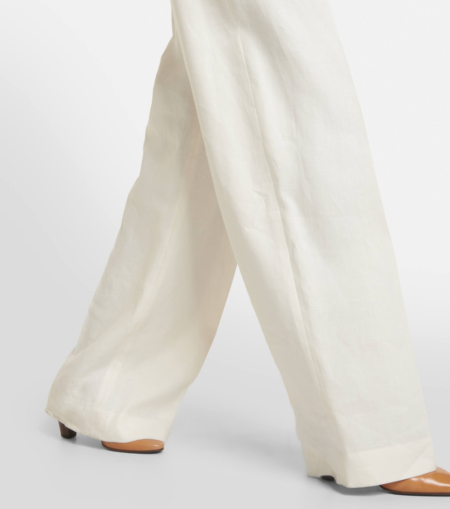 Antone high-rise linen wide-leg pants - 5