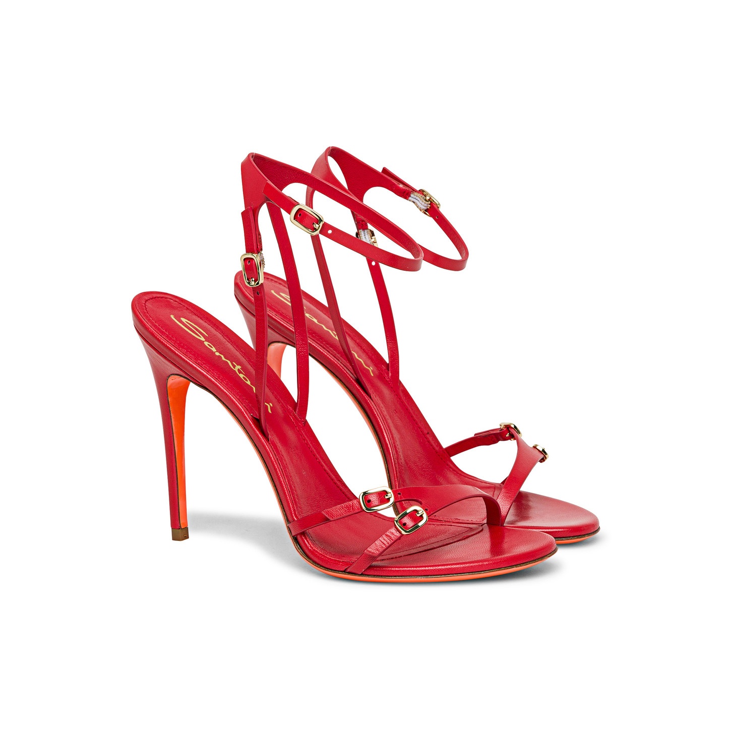 Women’s red leather high-heel sandal - 2