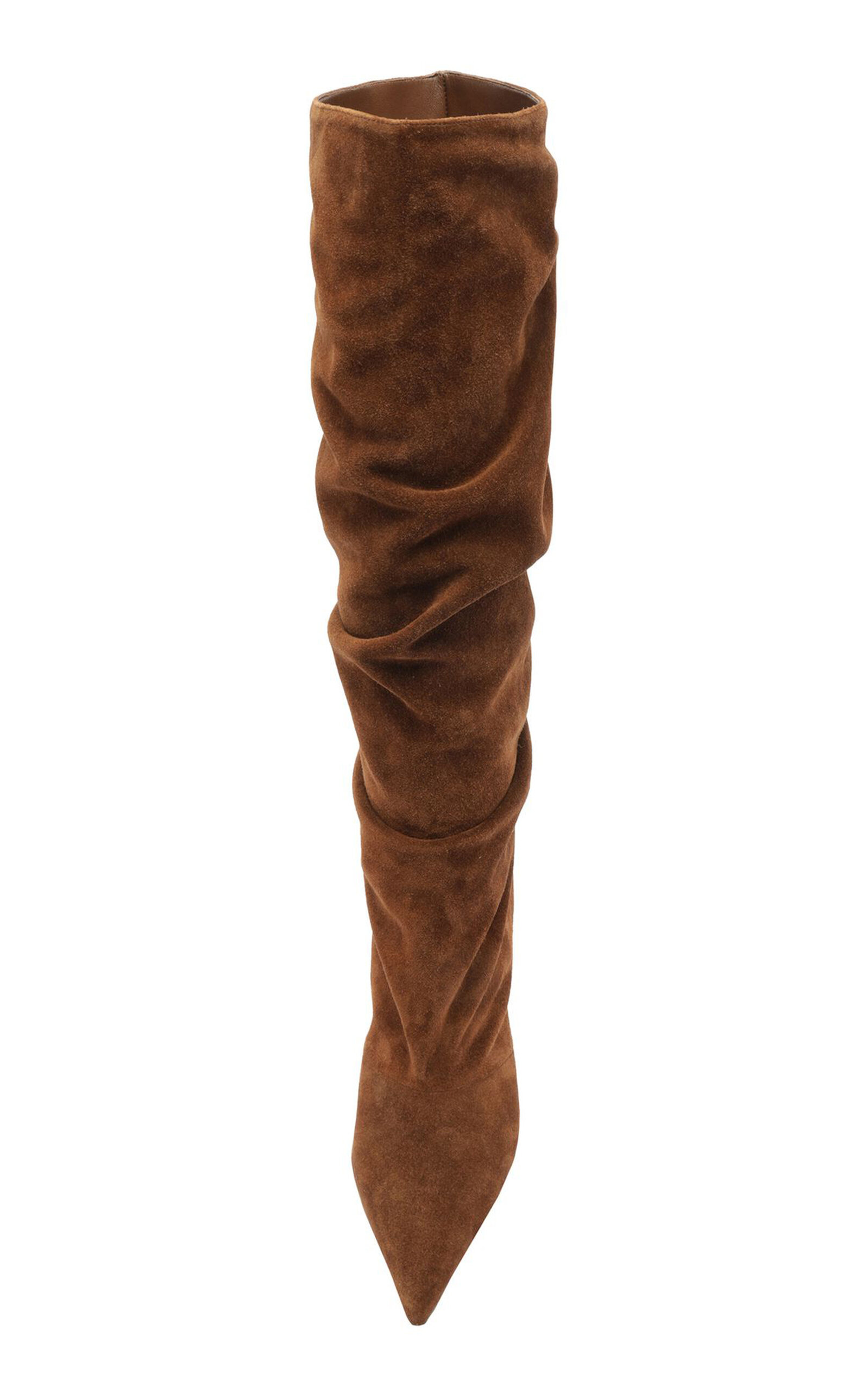 Tati Scrunched Suede Knee Boots brown - 3