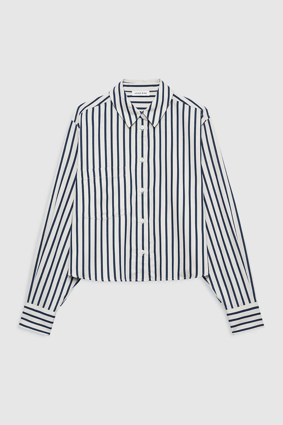 Essie Cropped Shirt - Maritime Stripe - 1