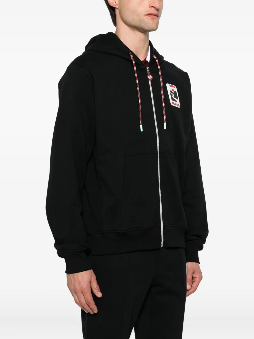 Casablanca Men "Sunset Valley" Rubber Patch Zip Through Hoodie - 5