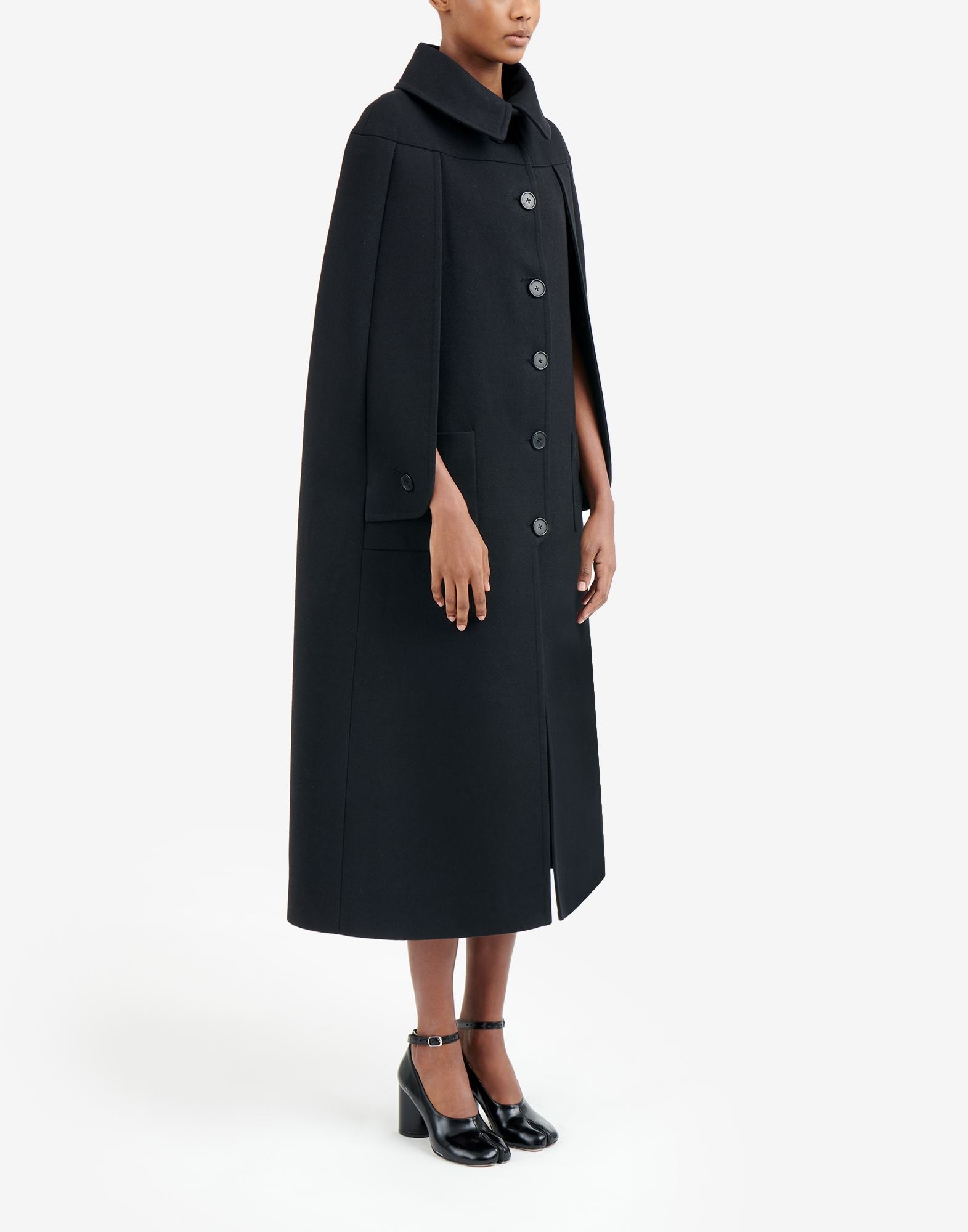 Shrug wool-cotton coat - 3