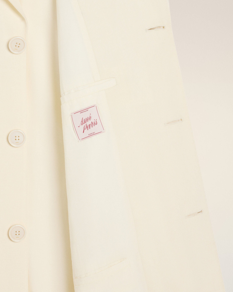 WHITE NEW WOOL STRAIGHT SIMPLE BREASTED COAT 7