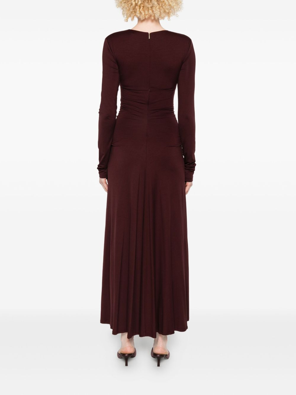 long-sleeve drawstring dress - 4