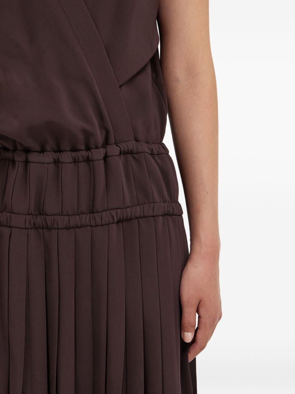 pleated V-neck maxi dress - 5
