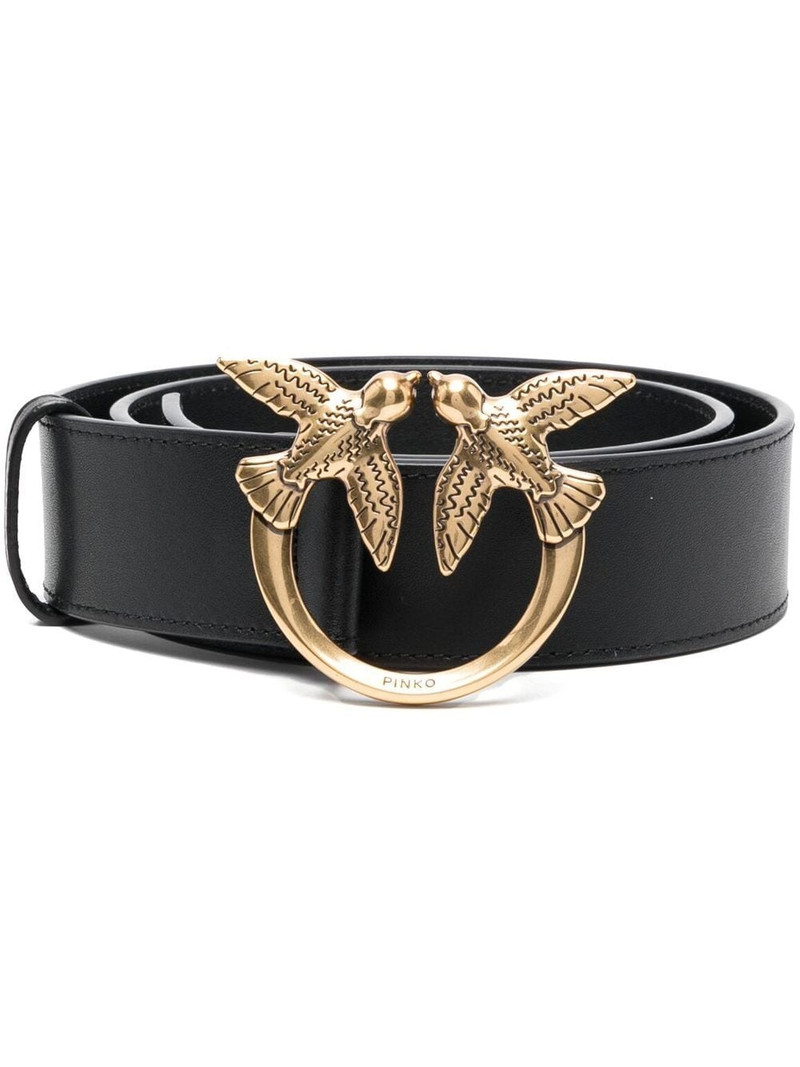 Love Berry logo-plaque leather belt 1