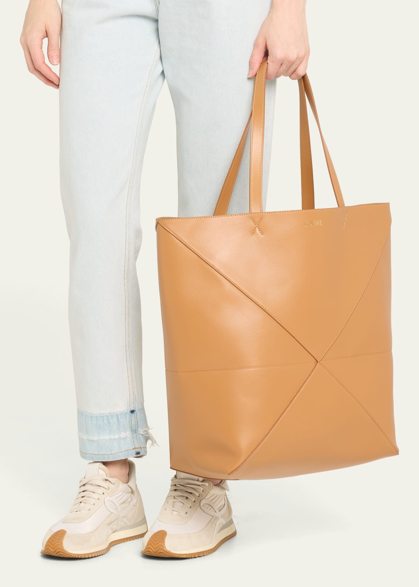 Puzzle Fold Large Tote Bag in Shiny Leather - 2