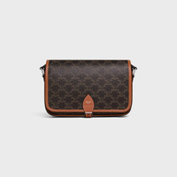 ショルダーバッグ CELINE Messenger bag Folco Triomphe Canvas with Celine print SMALL FOLCO MESSENGER in Triomphe Canvas and calfskin - TAN