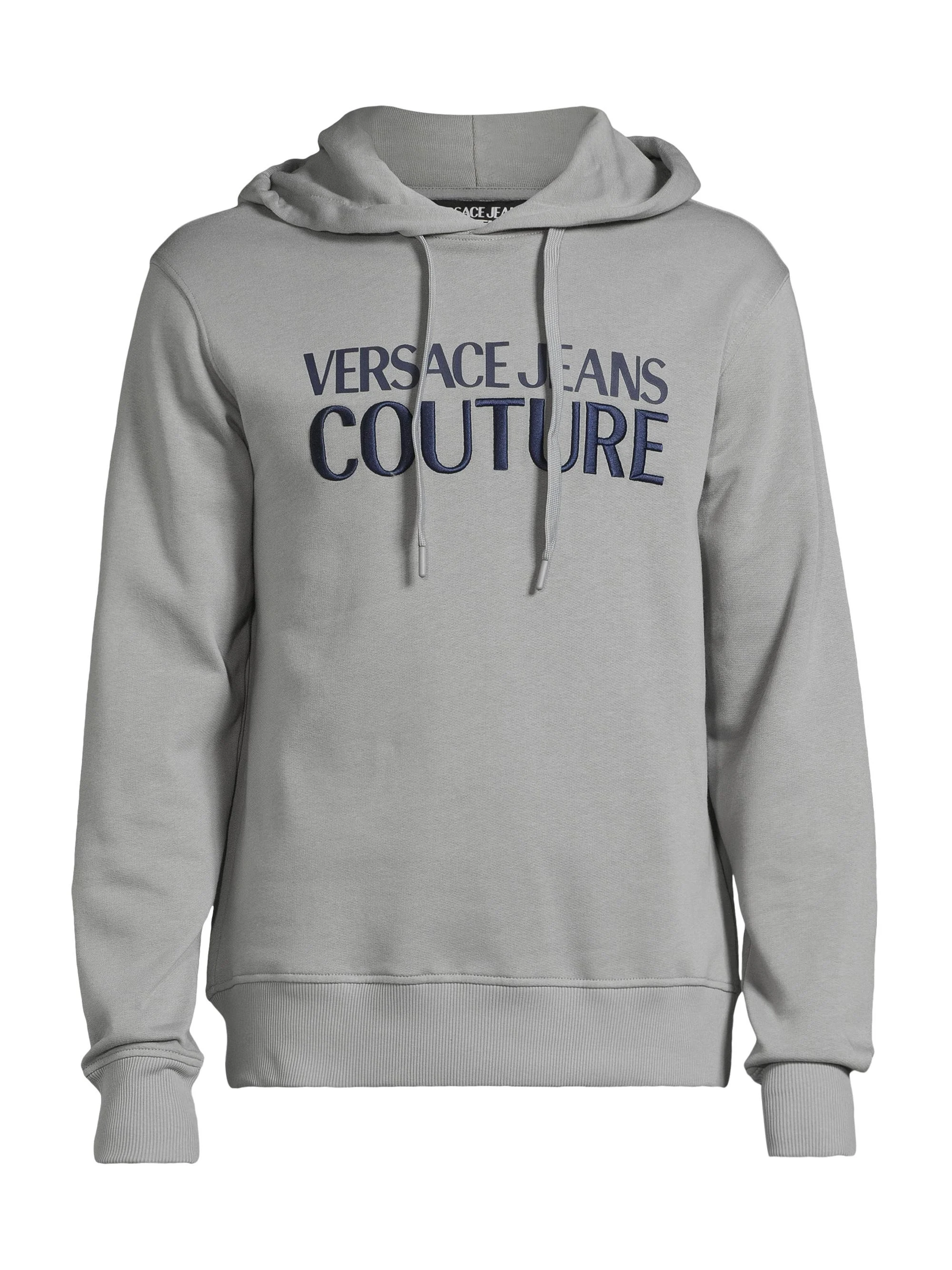 Men's Logo Cotton Hoodie - Ice Grey - 1