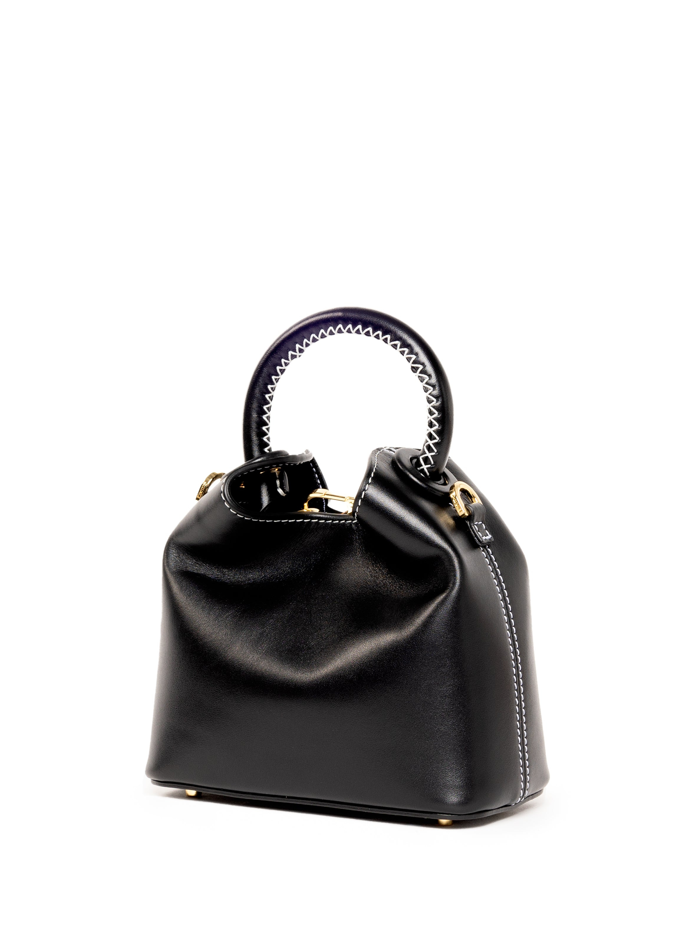 Madeleine Leather Black/White Stitching - 3
