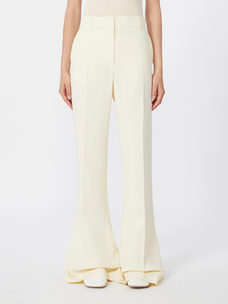 FRAGOLA Slim-fit flared trousers in viscose - IVORY 3
