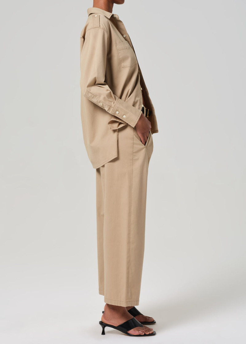 Cara Cropped Pleated Trouser In Catalina 4