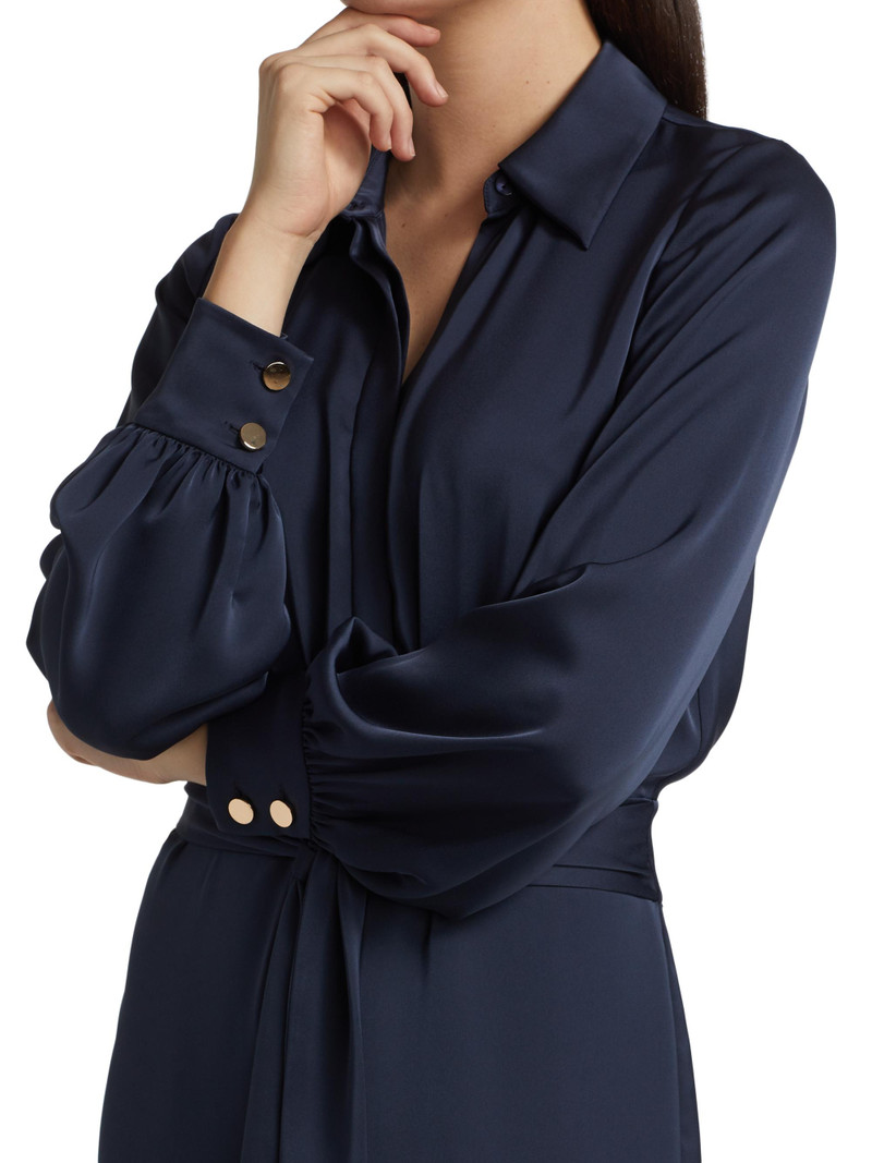 Women's Ayla Tie-Front Shirtdress - Navy 6