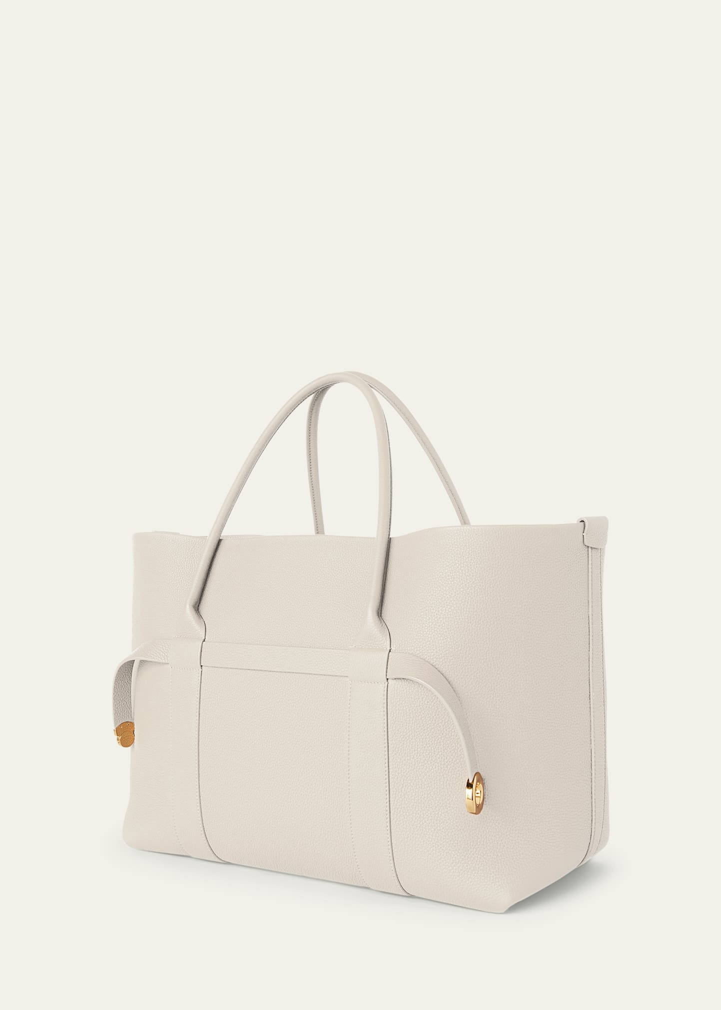 Ghiera Grained Leather & Cashmere Tote Back - 3