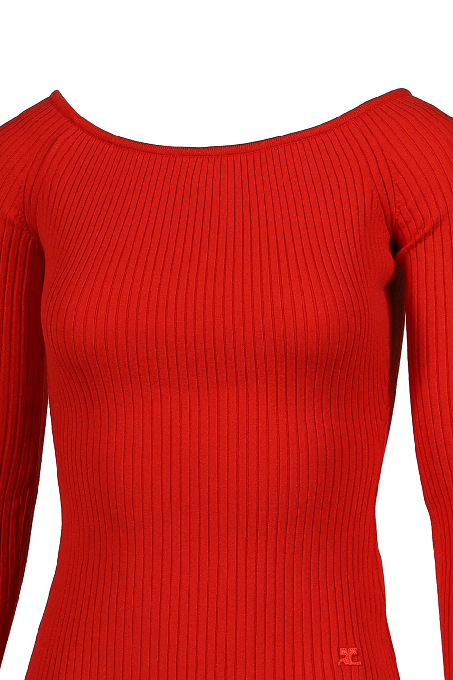 OFF SHOULDER RIB KNIT TOP / POPPY - 4