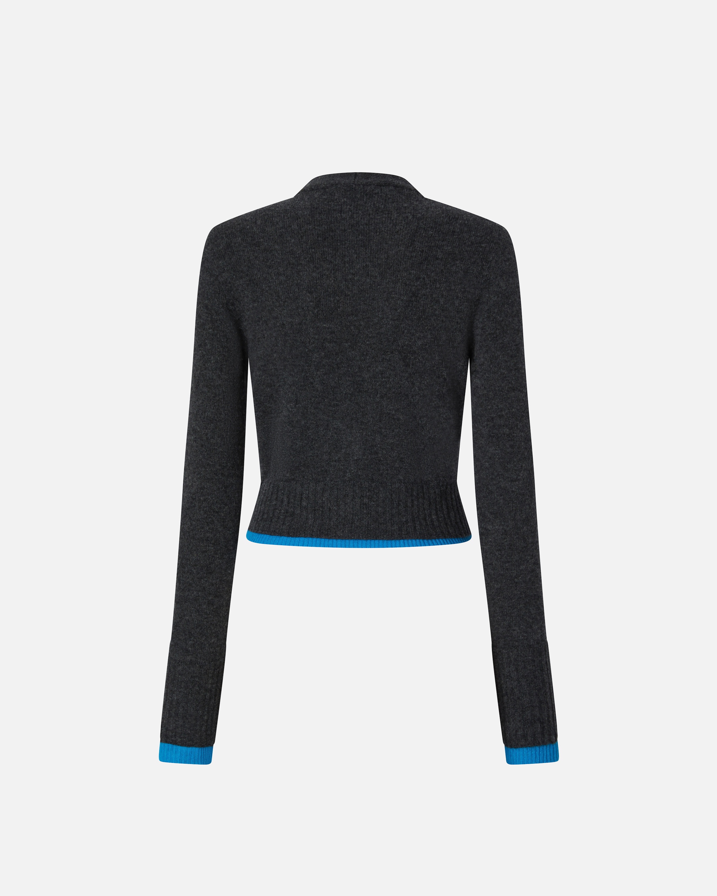CASHMERE WOOL CROPPED CARDIGAN WITH CONTRASTS - 6