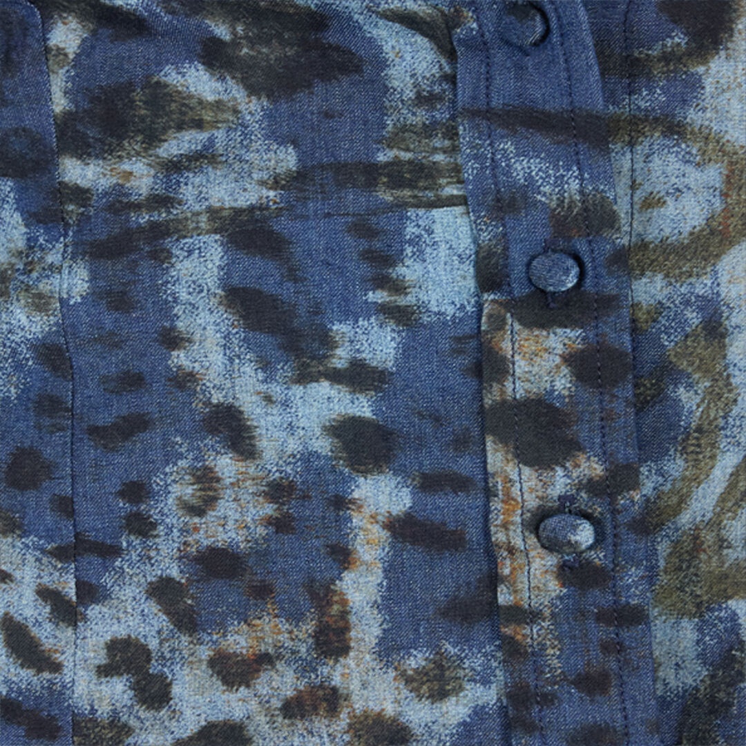 Cotton Shirt with Jaguar Skin Print - 5
