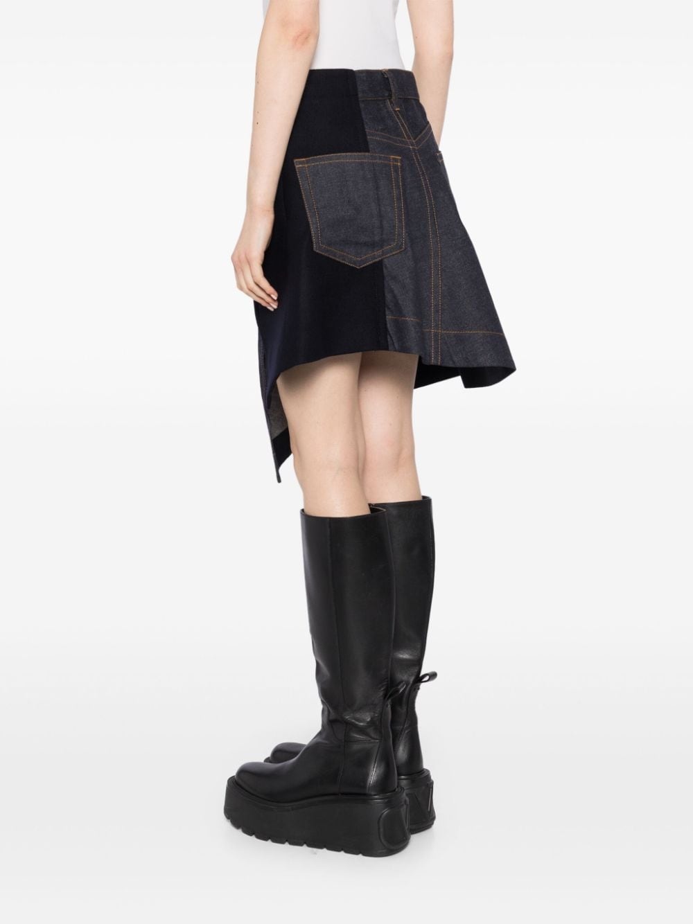 sacai asymmetric denim skirt | farfetch | REVERSIBLE