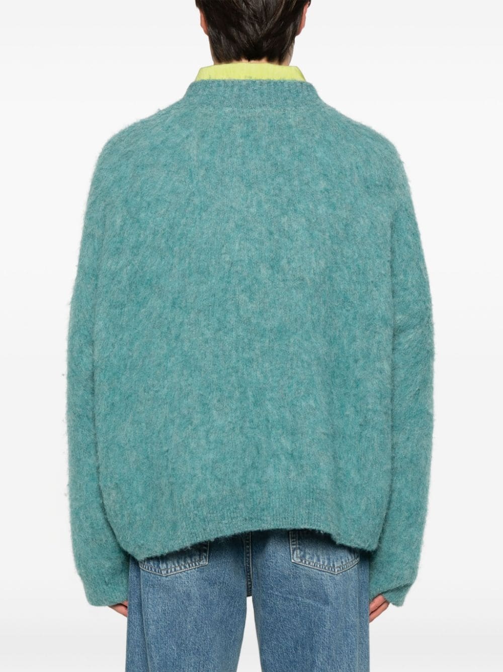 brushed V-neck sweater - 4
