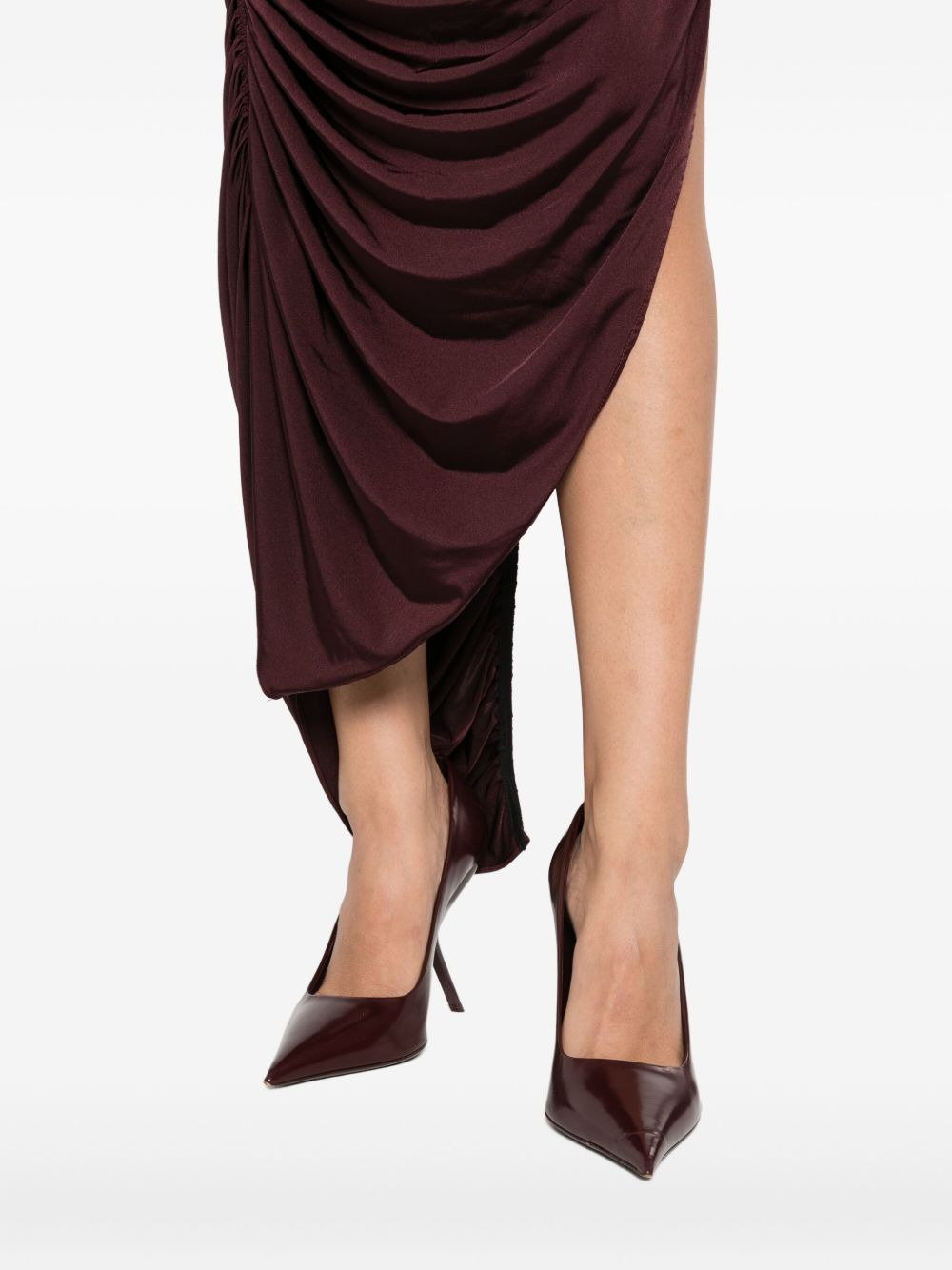asymmetric draped maxi dress - 5