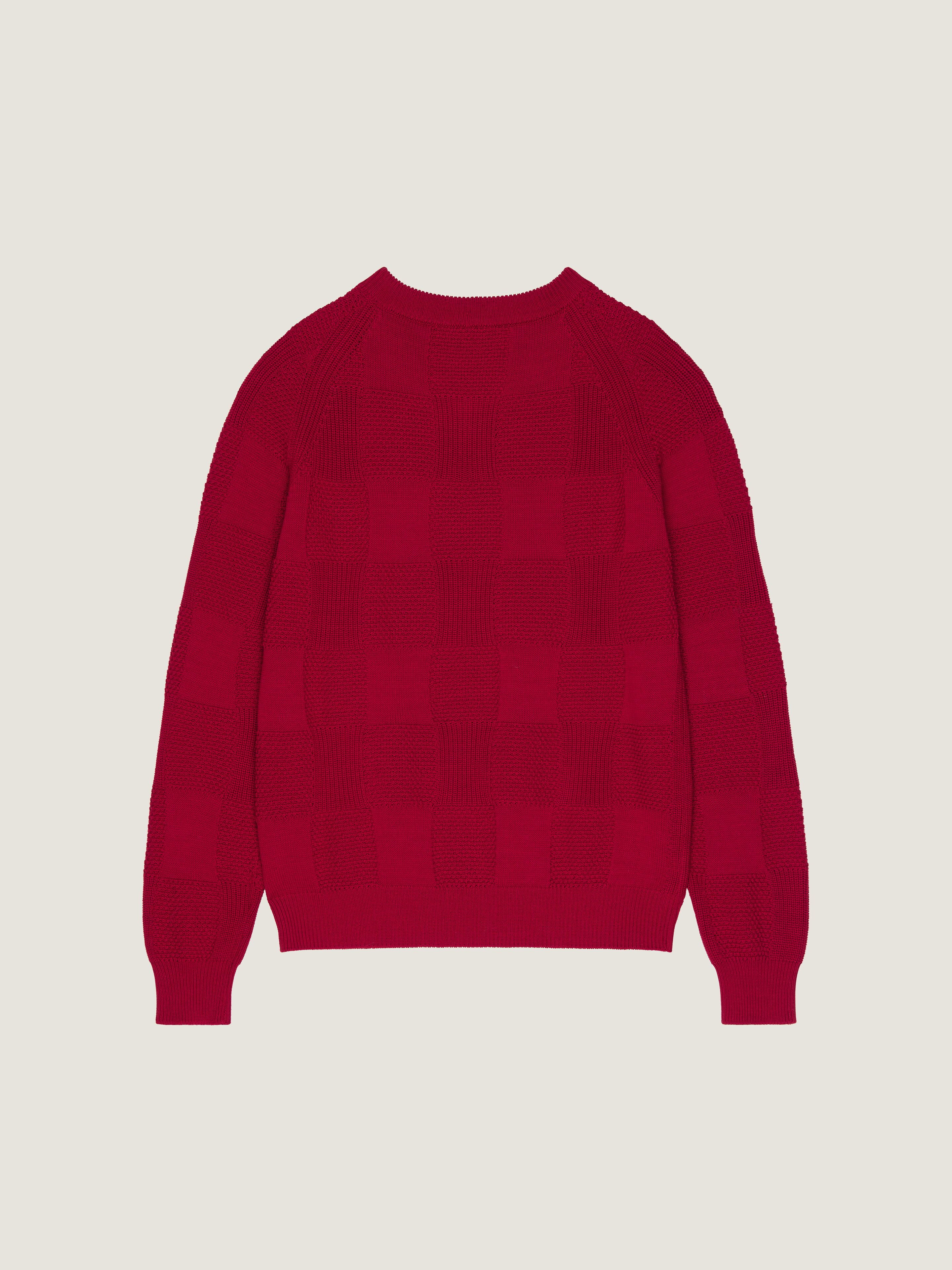 CHECKED SWEATER IN COTTON KNIT - 2