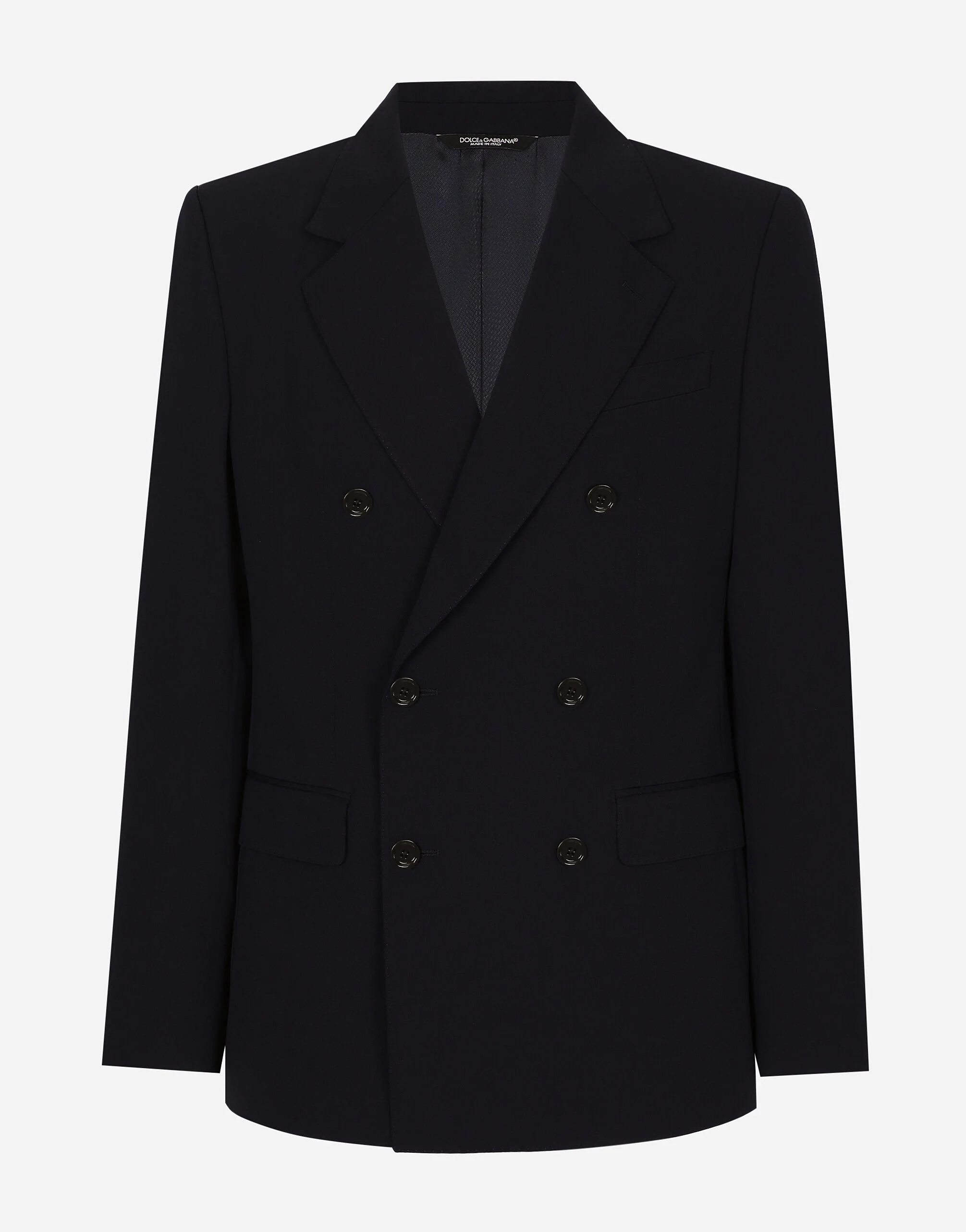Wool twill double-breasted jacket - 1