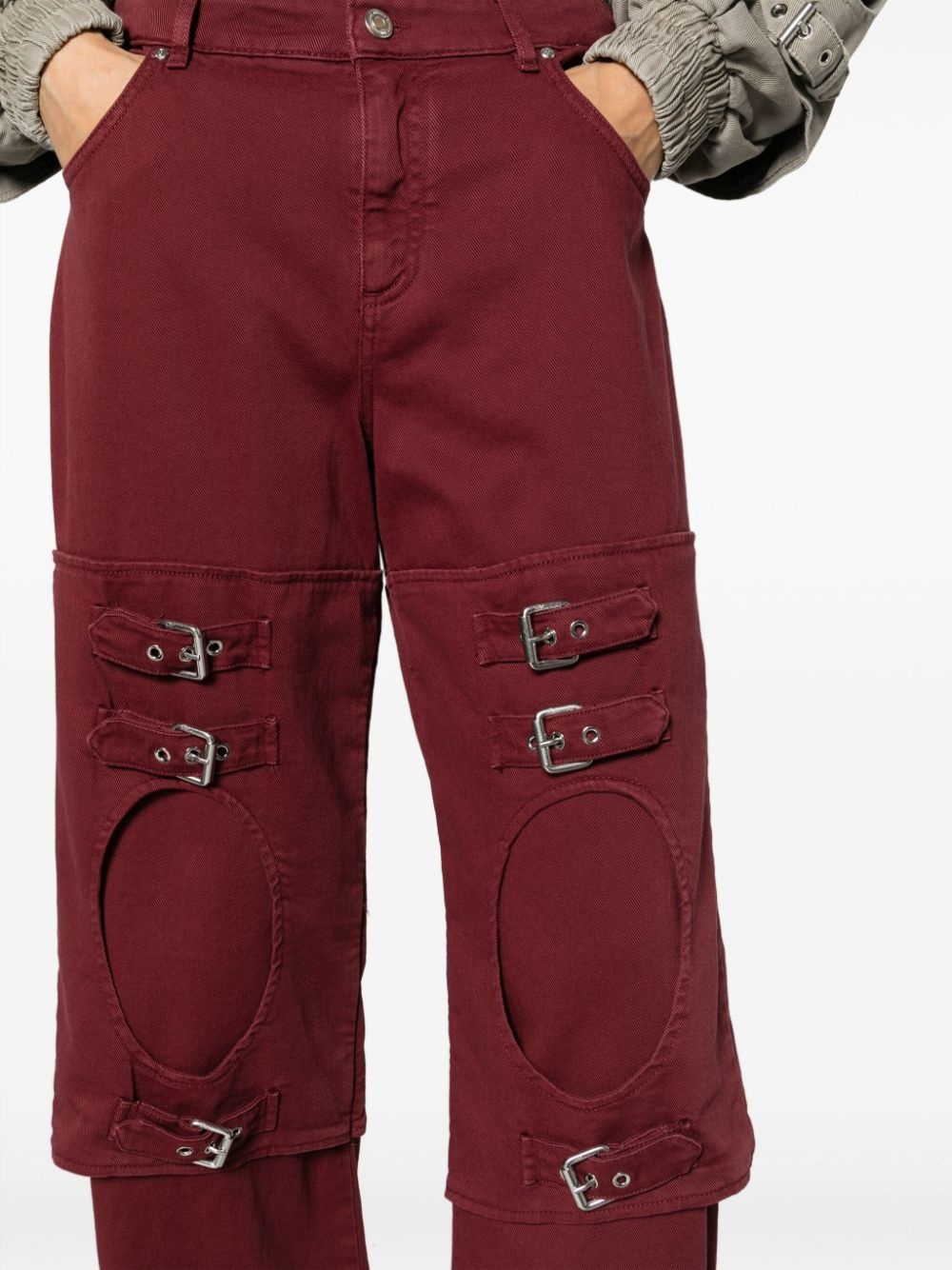 mid-rise buckle-embellished boyfriend jeans - 5